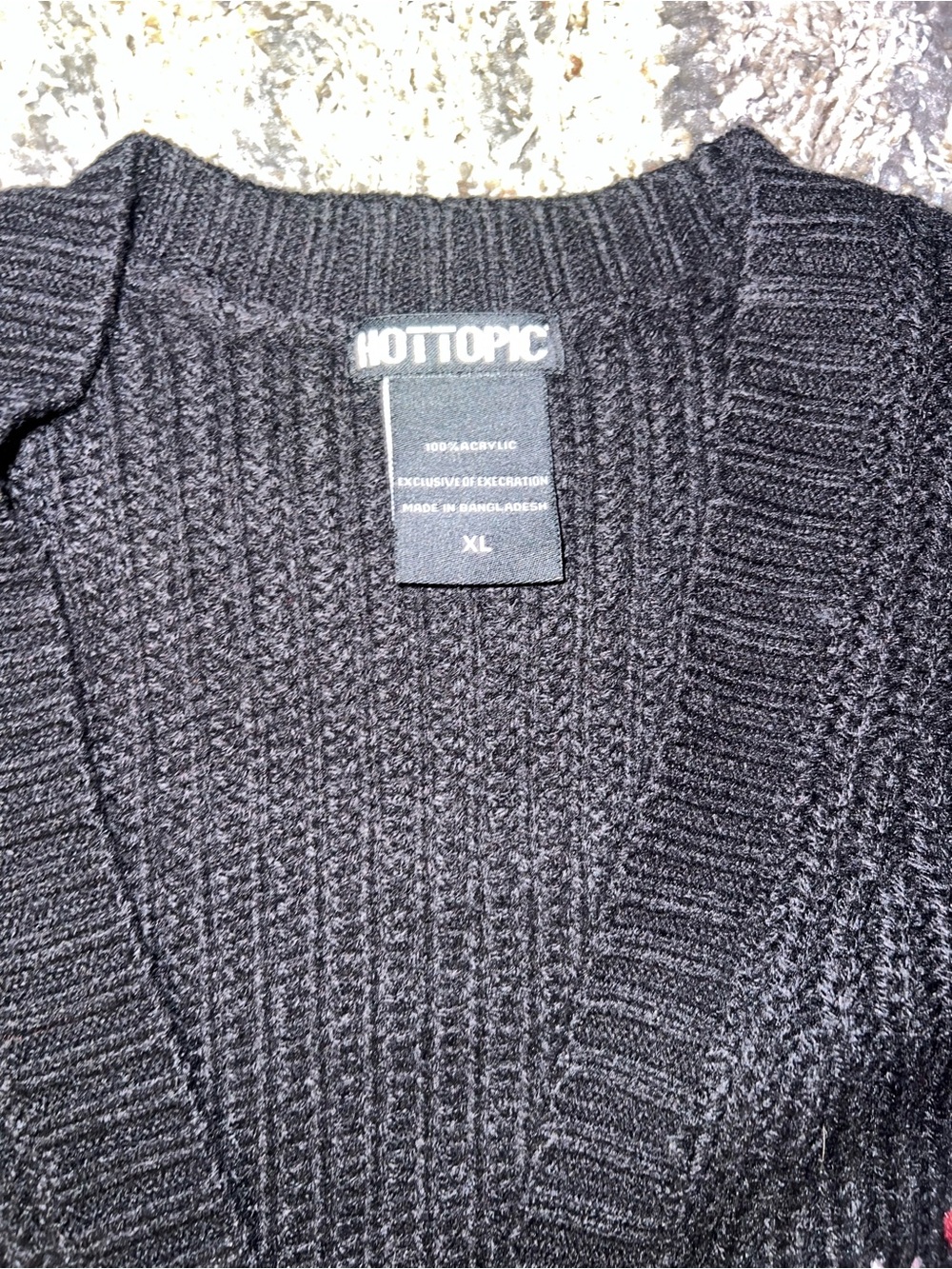 Hot Topic Black Cardigan with Red & White Mushroom Embroidery - Picture 3 of 6